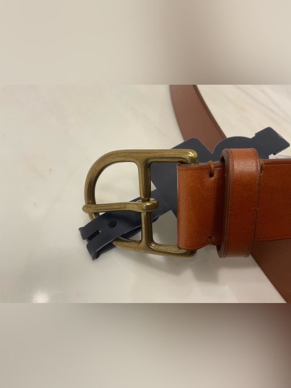 NWT Polo Ralph Lauren Brown Saddler Brass STIRRUP Buckle LEATHER Belt - ITALY - Picture 3 of 8